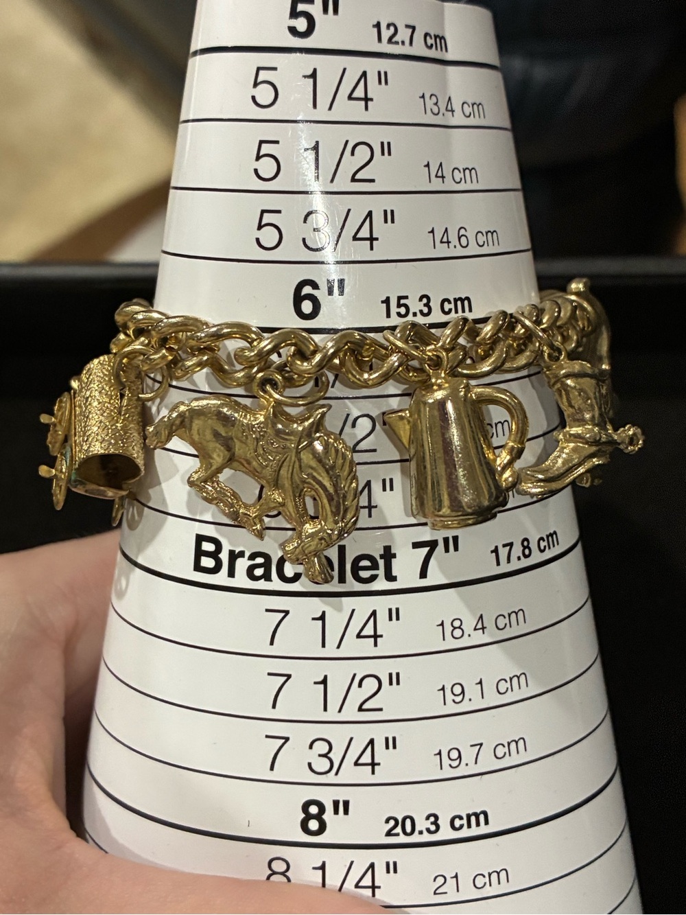 Vintage Gold Tone Western Charm Bracelet - Picture 6 of 6